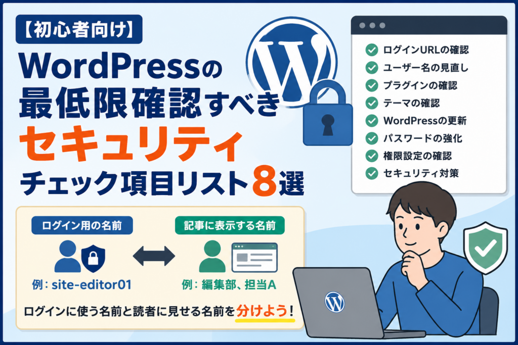 【初心者向け】WordPressの最低限確認すべきセキュリティチェック項目リスト8選